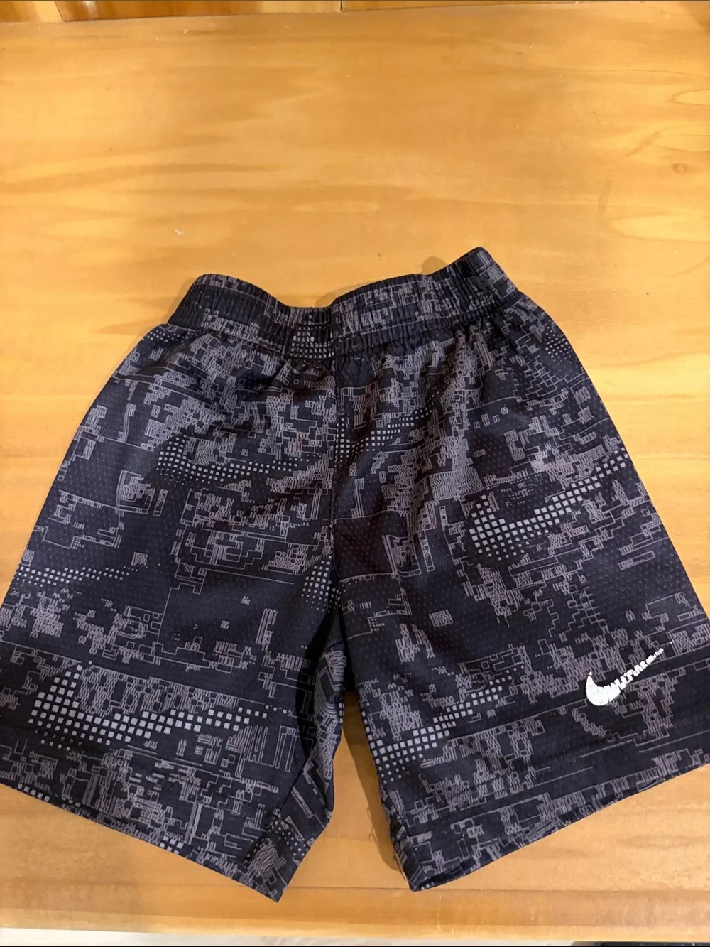 Nike Black and Gray Graphic Boys Athletic Shorts
